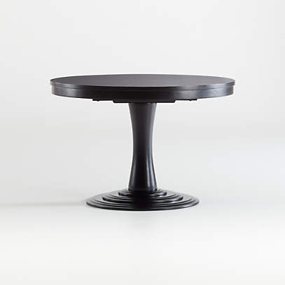 Aniston Black 45 Round Extension, Black Round Pedestal Table