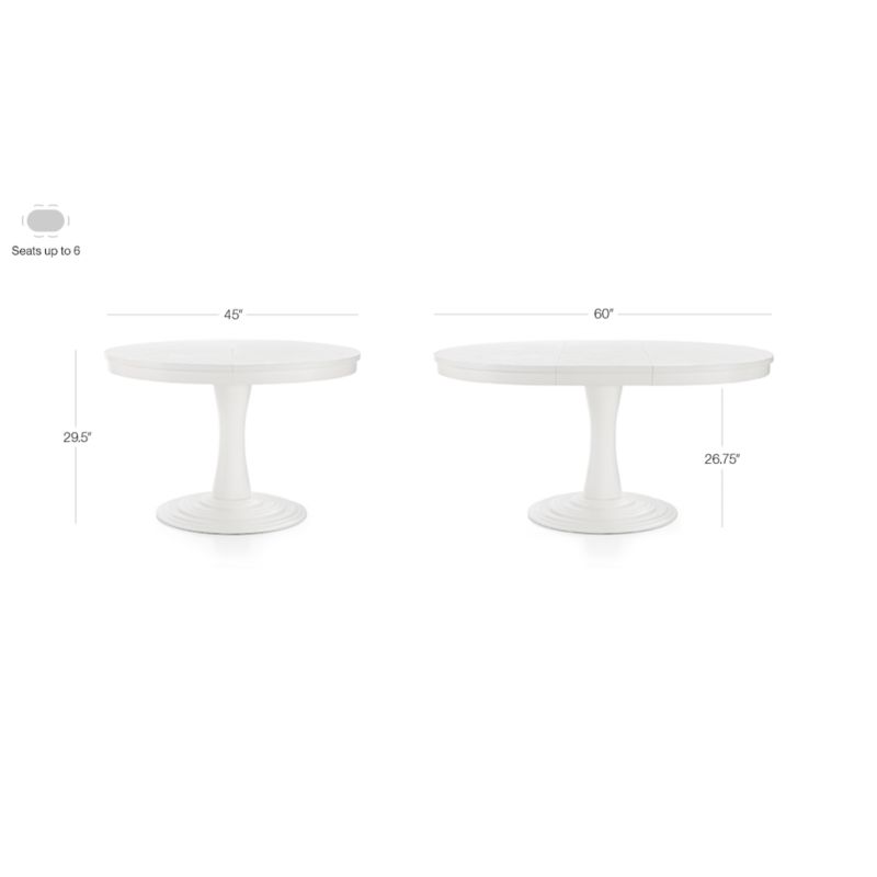 View Aniston White 45" Round Extension Dining Table - image 3 of 14