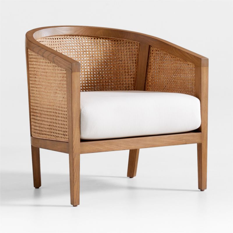 Ankara Natural Cane Chair with Ivory Cushion