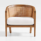 View Ankara Natural Cane Chair with Ivory Cushion - image 1 of 9