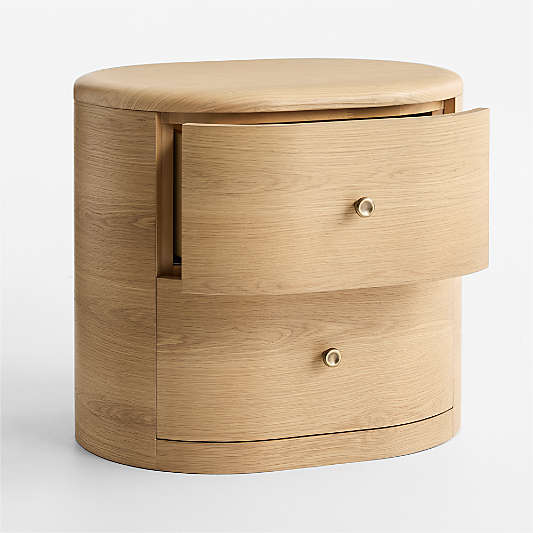Anneli 24" Natural Oak Wood Charging Nightstand