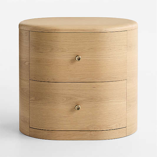 Anneli 24" Natural Oak Wood Charging Nightstand