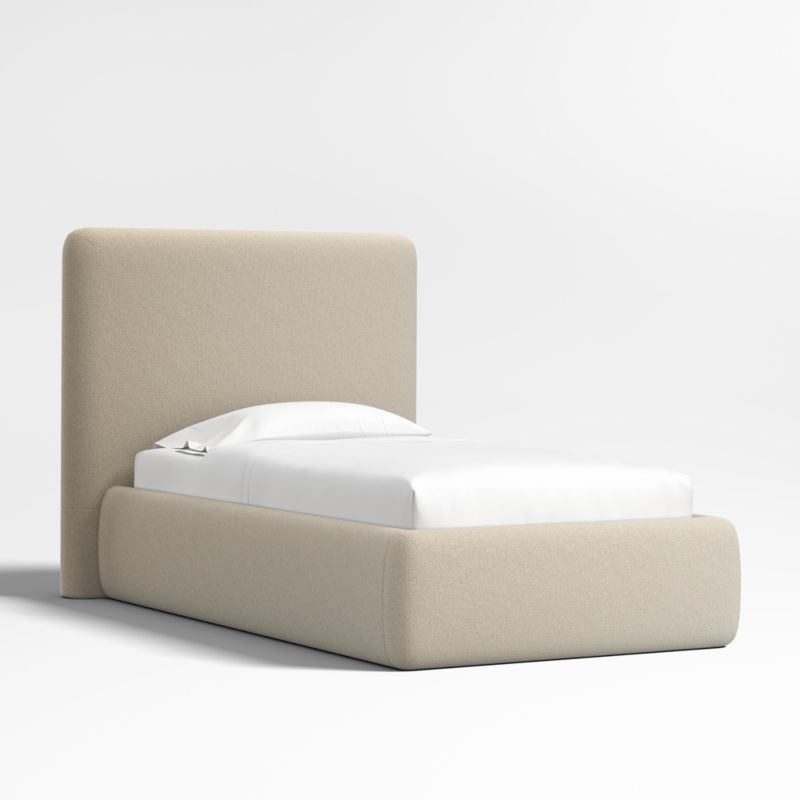 Anneli Taupe Upholstered Twin Bed - image 3 of 8