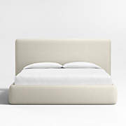 Salone Curved Light Grey Upholstered Queen Bed