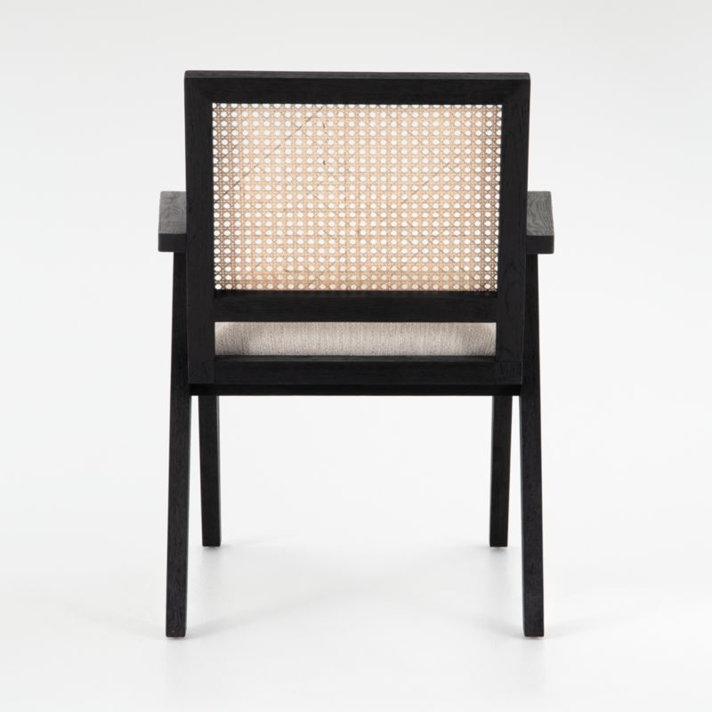 Annette Black Upholstered Cane Dining Chair