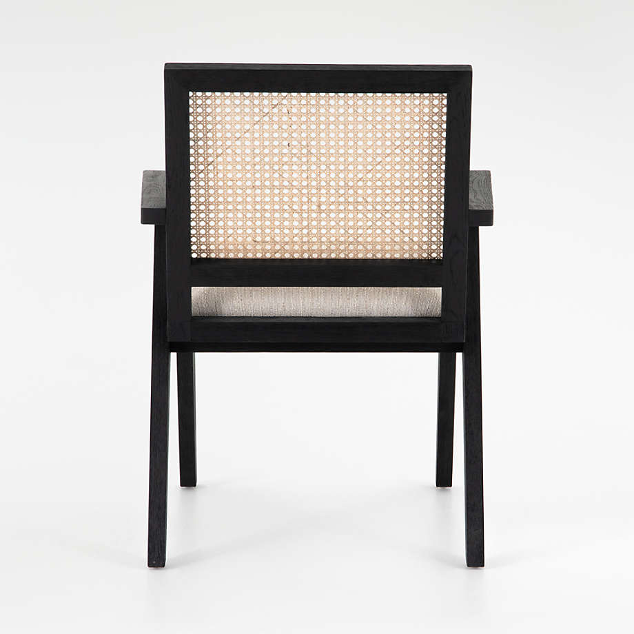 Black and deals cane dining chair