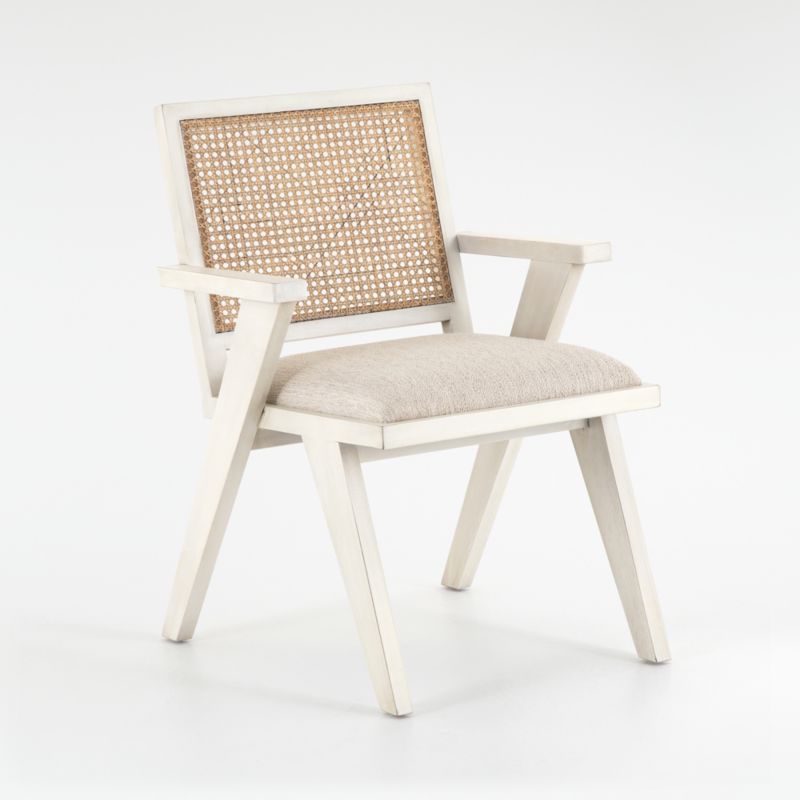 Annette Cream Upholstered Cane Dining Chair - image 2 of 10