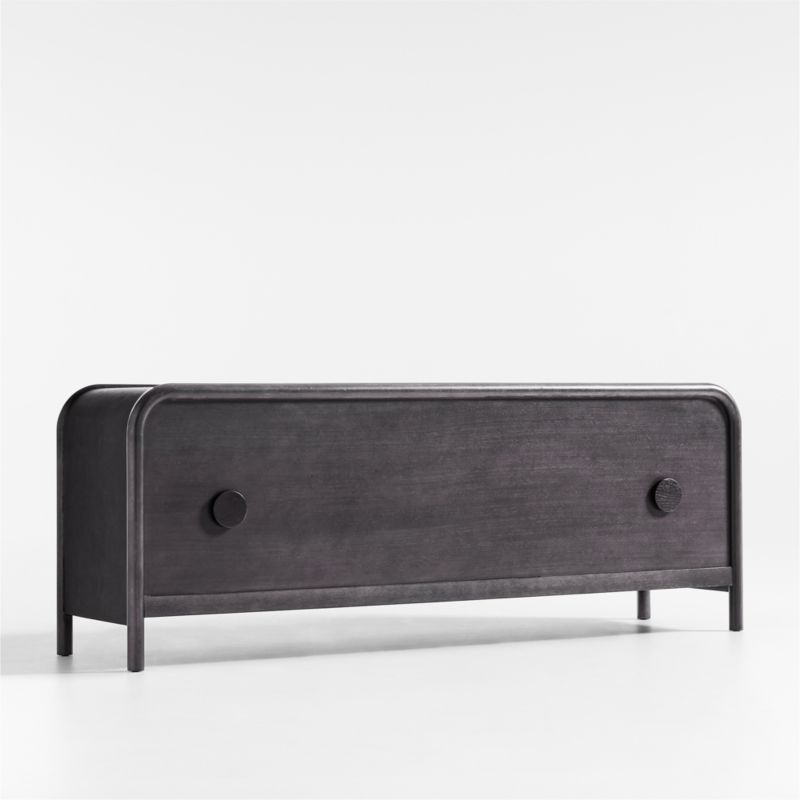Annie 72" Charcoal Brown Wood Storage Media Credenza with 2 Charcoal Brown Storage Bookcases by Leanne Ford