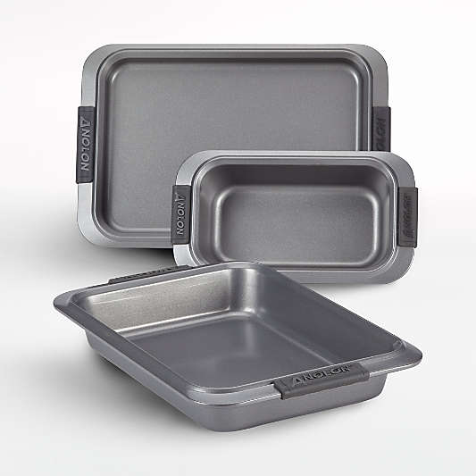 Anolon Advanced Grey Non-Stick 3-Piece Bakeware Set