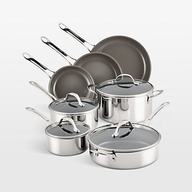 View Anolon ® 11-Piece Ceramic Non-Stick Stainless Steel Cookware Set details