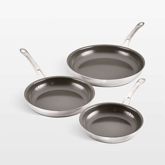 Anolon ® Ceramic Non-Stick Stainless Steel Fry Pans, Set of 3