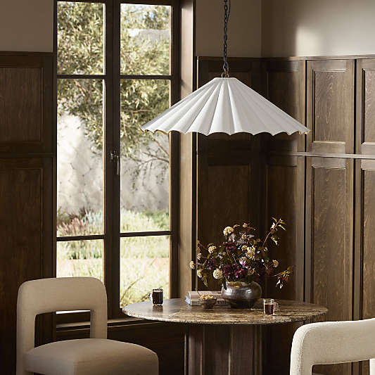 Antoine Black Metal Pendant Light with Fabric Shade
