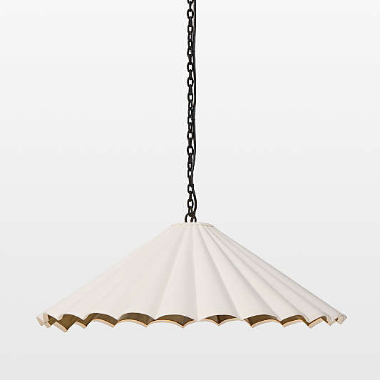Antoine Black Metal Pendant Light with Fabric Shade