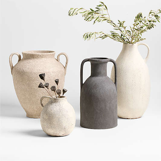 Antiguo Black Terracotta Vase 15"