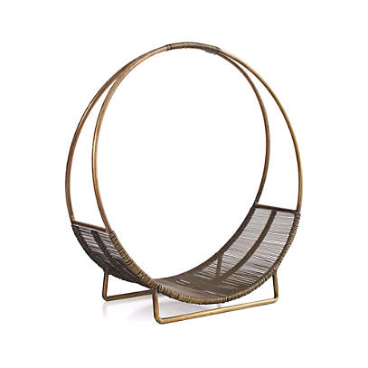 Antiqued Brass Log Holder + Reviews | Crate u0026 Barrel
