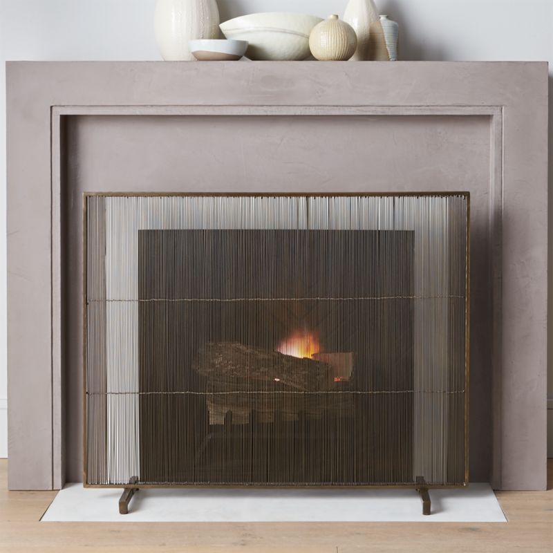 Crate & Barrel Fireplace Screen and Lamp Dupe