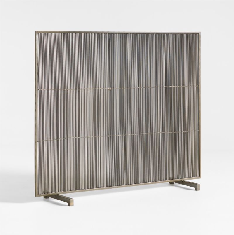 Antiqued Brass Fireplace Screen - image 4 of 8