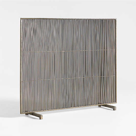 Antiqued Brass Fireplace Screen