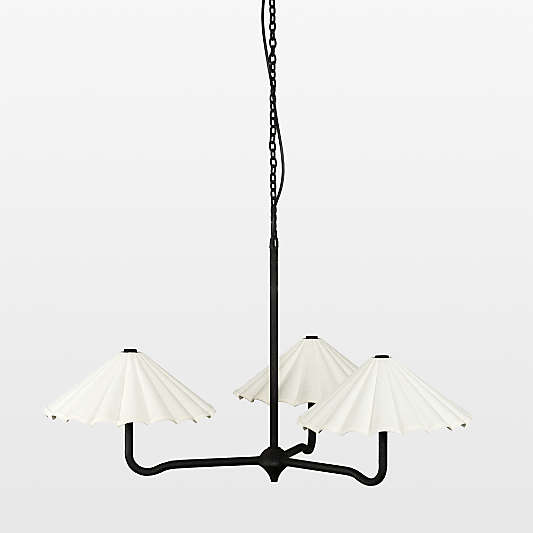 Antoine Black Metal Chandelier Light with Fabric Shades