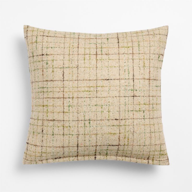 Antonio Italian Wool Blend Textured Tweed 20"x20" Flax Taupe Throw Pillow Cover - image 1 of 3