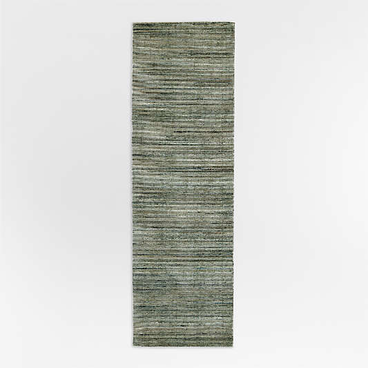 Antwerp Performance Handwoven Green Runner Rug 2'10"x9'