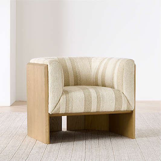 Anvers Striped Wood Accent Chair