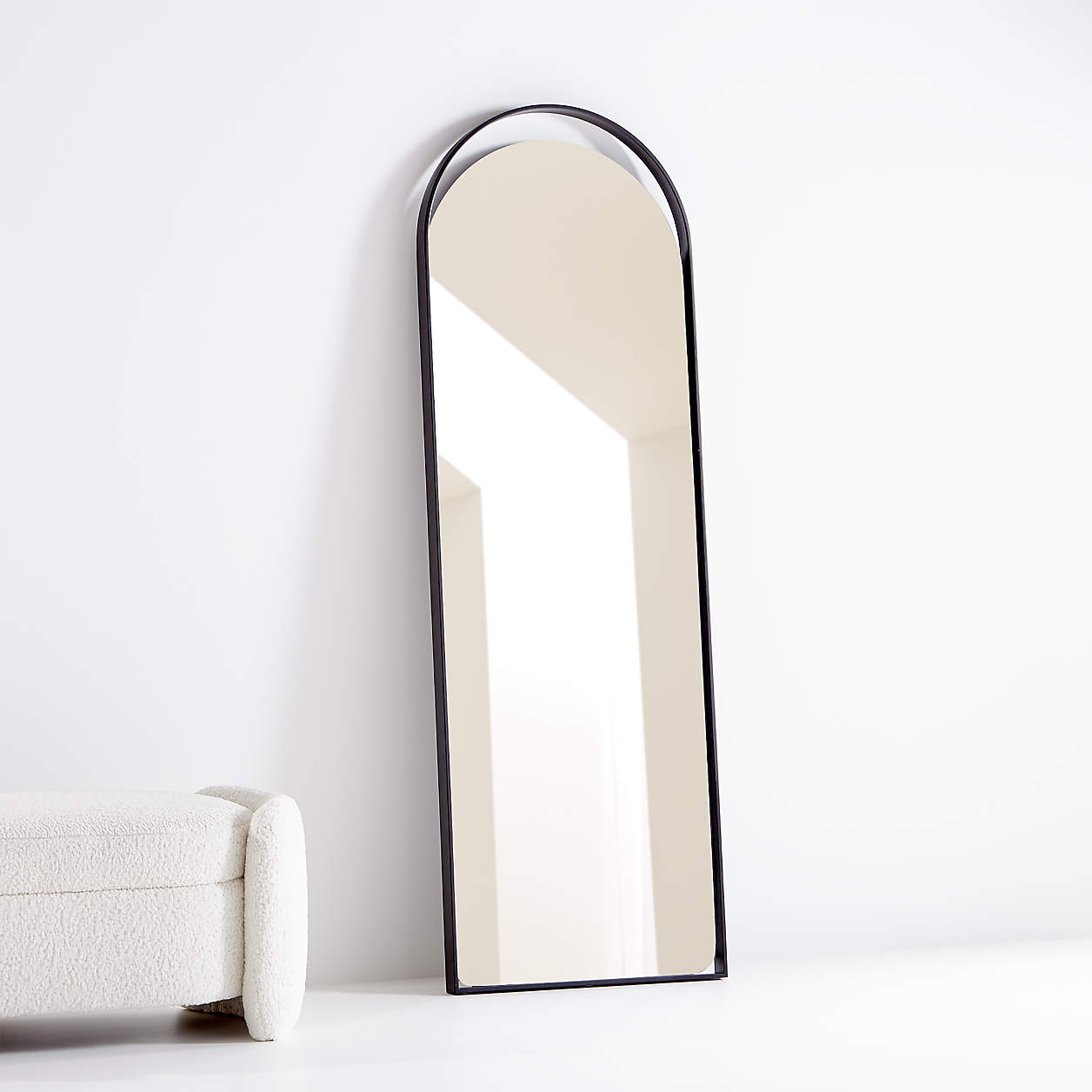 Aosta Black Arch Cutout Floor Mirror + Reviews | Crate & Barrel