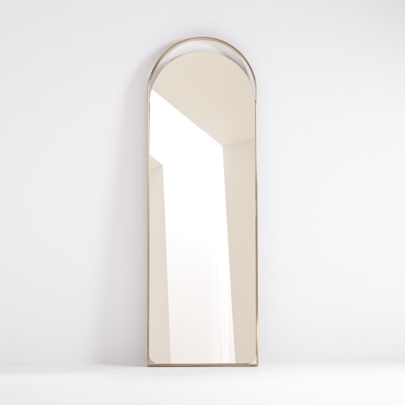 Aosta Brass Arch Cutout Floor Mirror 25.3"x75.8" - image 1 of 3