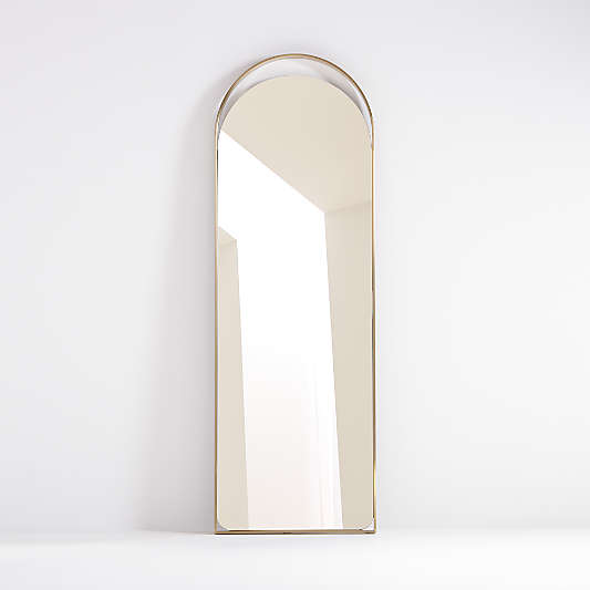 Aosta Brass Arch Cutout Floor Mirror 25.3"x75.8"