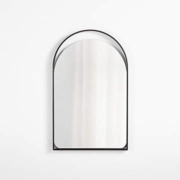 Crate and Barrel Edge Arch Wall Mirror - Silver Metallic