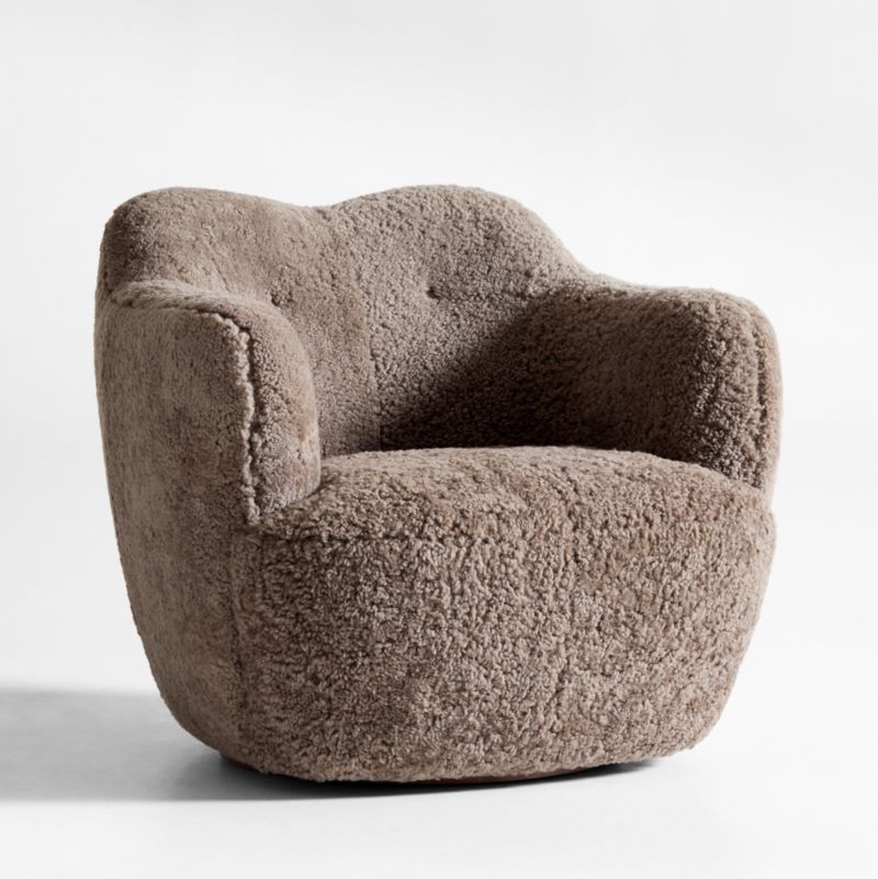 Apero Shearling Swivel Accent Chair - image 0 of 8