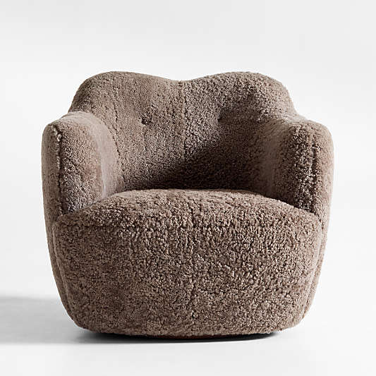 Apero Shearling Swivel Accent Chair