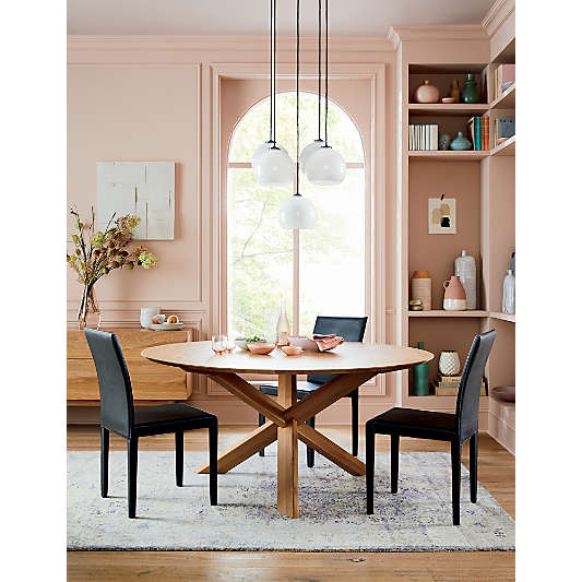 Arren Black 5-Light Round Pendant with Round Milk Glass Shades 18"