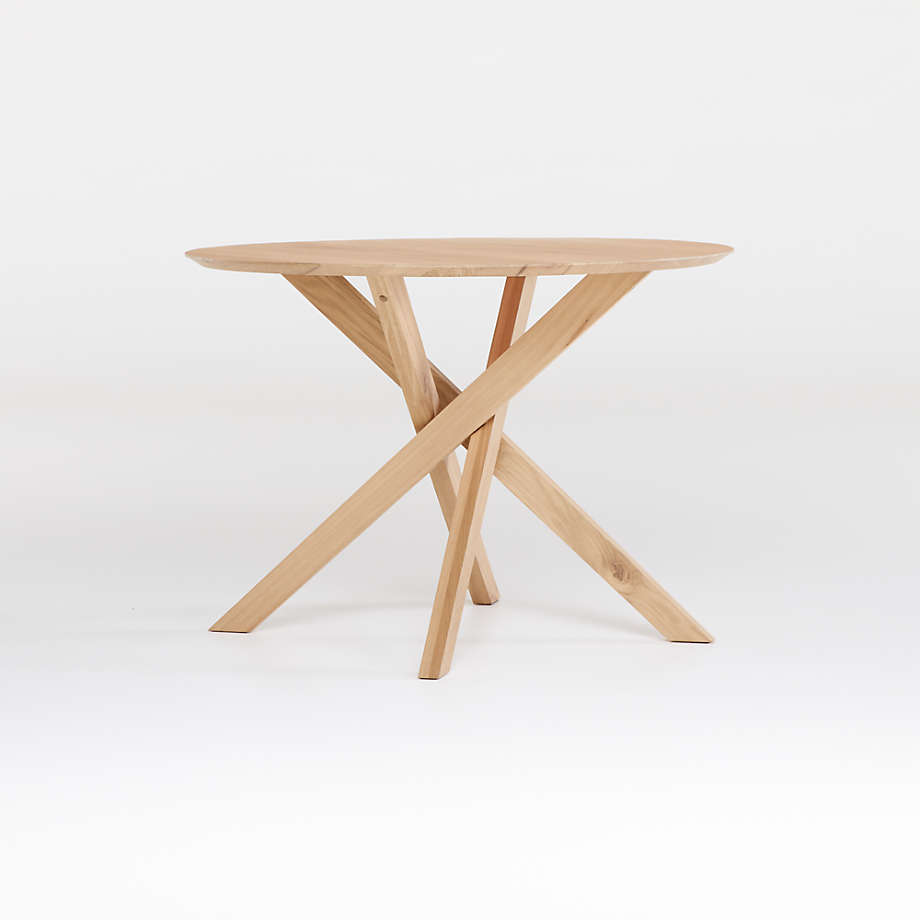 apex white oak round dining table