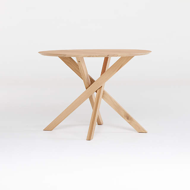 Apex White Oak 42 Round Dining Table, White Round Dining Table 42