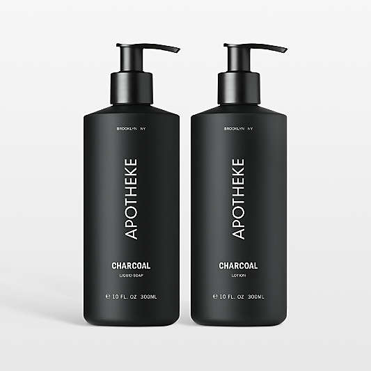 Apotheke Charcoal Scented Soap and Lotion Bundle