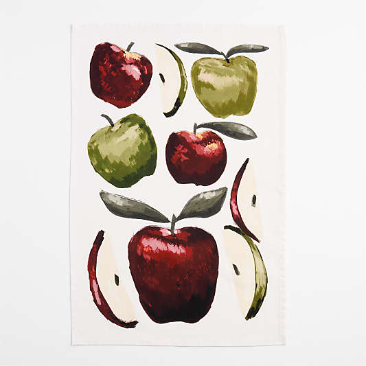 Apple and Stripe Organic Cotton Dish Towel Set