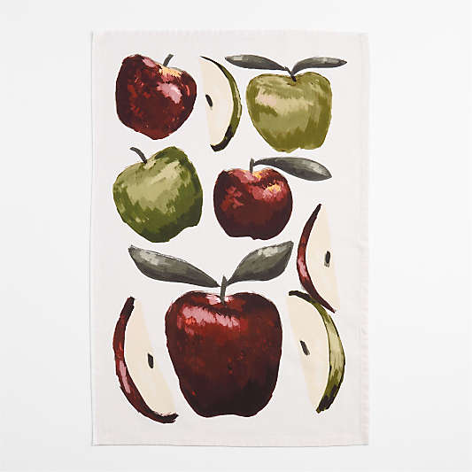 Apple and Stripe Organic Cotton Dish Towel Set