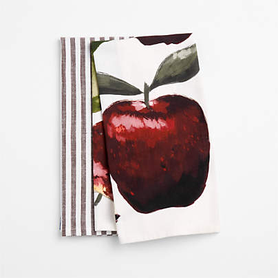 Apple and Stripe Organic Cotton Dish Towel Set