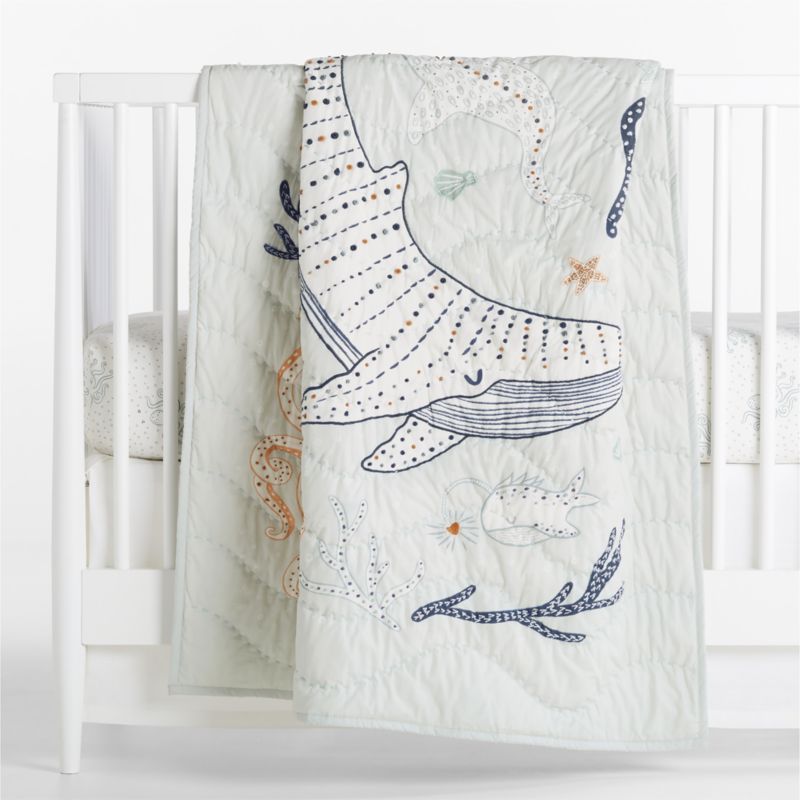 Aquatic Life Organic Cotton Baby Crib Quilt Reviews Crate Kids