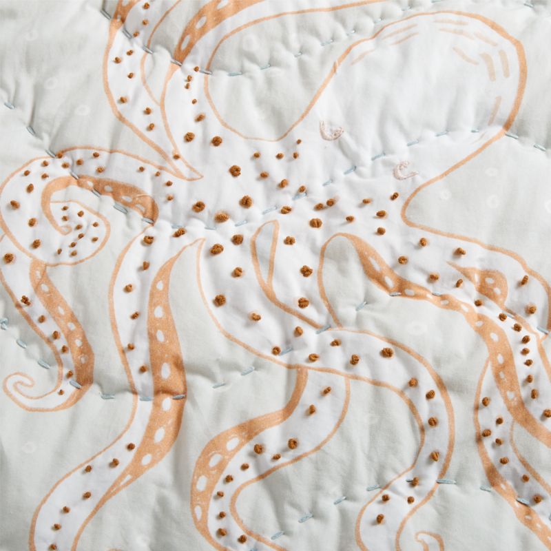 Aquatic Life Organic Cotton Baby Crib Quilt - image 7 of 12