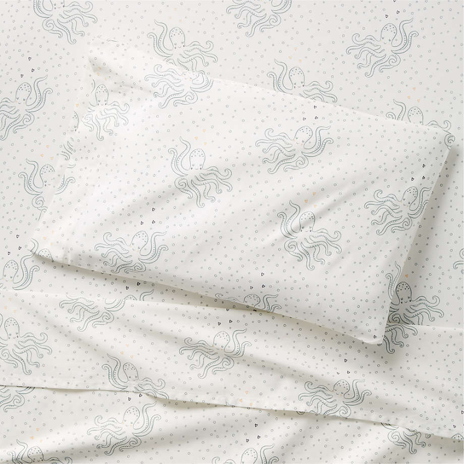 Aquatic Life Organic Cotton Toddler Sheet Set Crate & Kids Canada