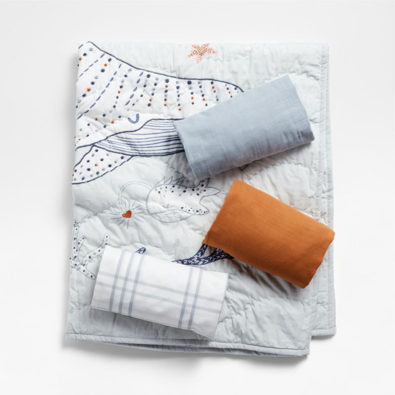 Aquatic Life Organic Cotton Baby Bedding Bundle Set - image 0 of 10