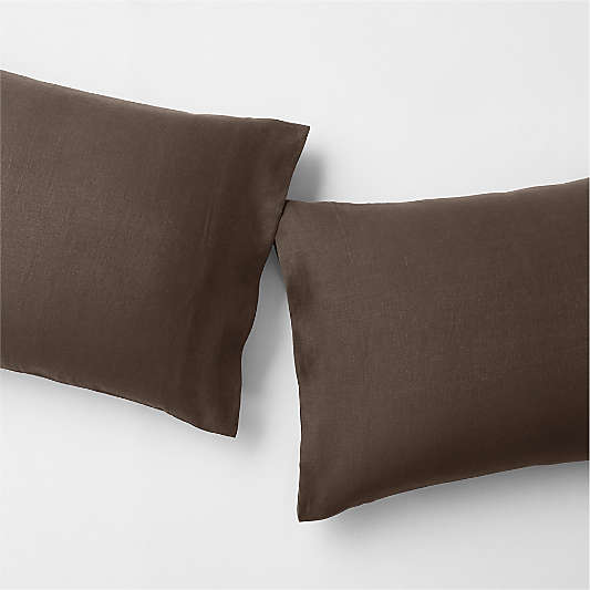 Aire Natural European Linen Deep Brown Bed Pillow Sham