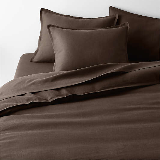 Aire Natural European Linen Deep Brown Euro Bed Pillow Sham