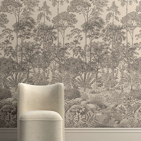 Arbor Taupe Scenic Wallpaper
