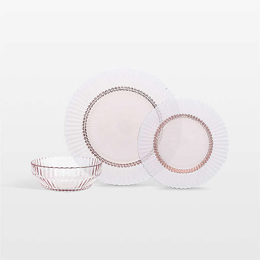 Archie Pink Glass 12-Piece Place Setting