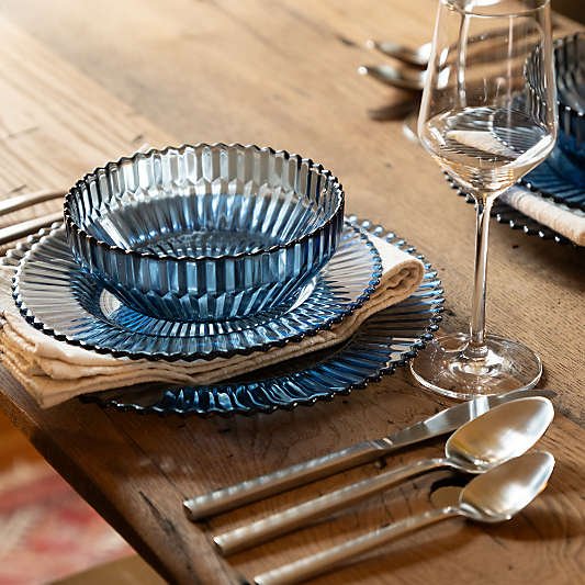Archie Cornflower Glass 12-Piece Dinnerware Set