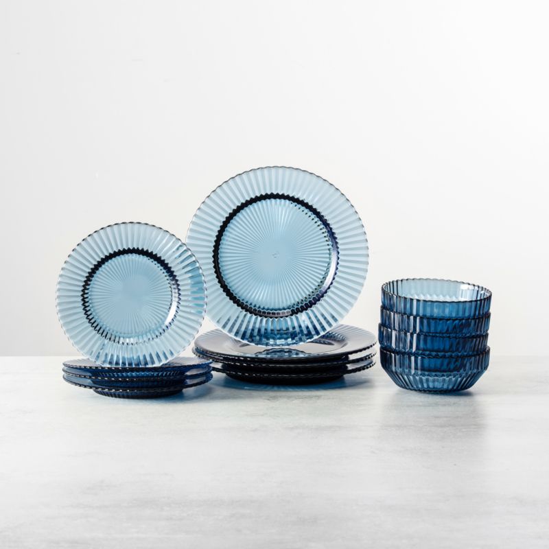Archie Cornflower Glass 12-Piece Dinnerware Set - image 2 of 4