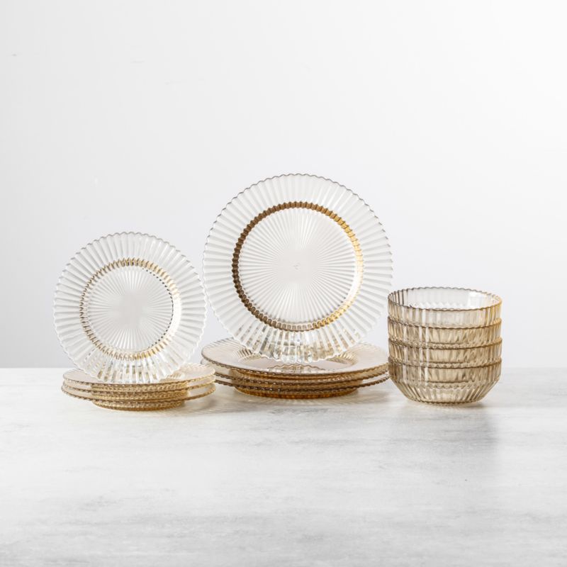 Archie Ginger Gold Glass 12-Piece Dinnerware Set - image 2 of 4